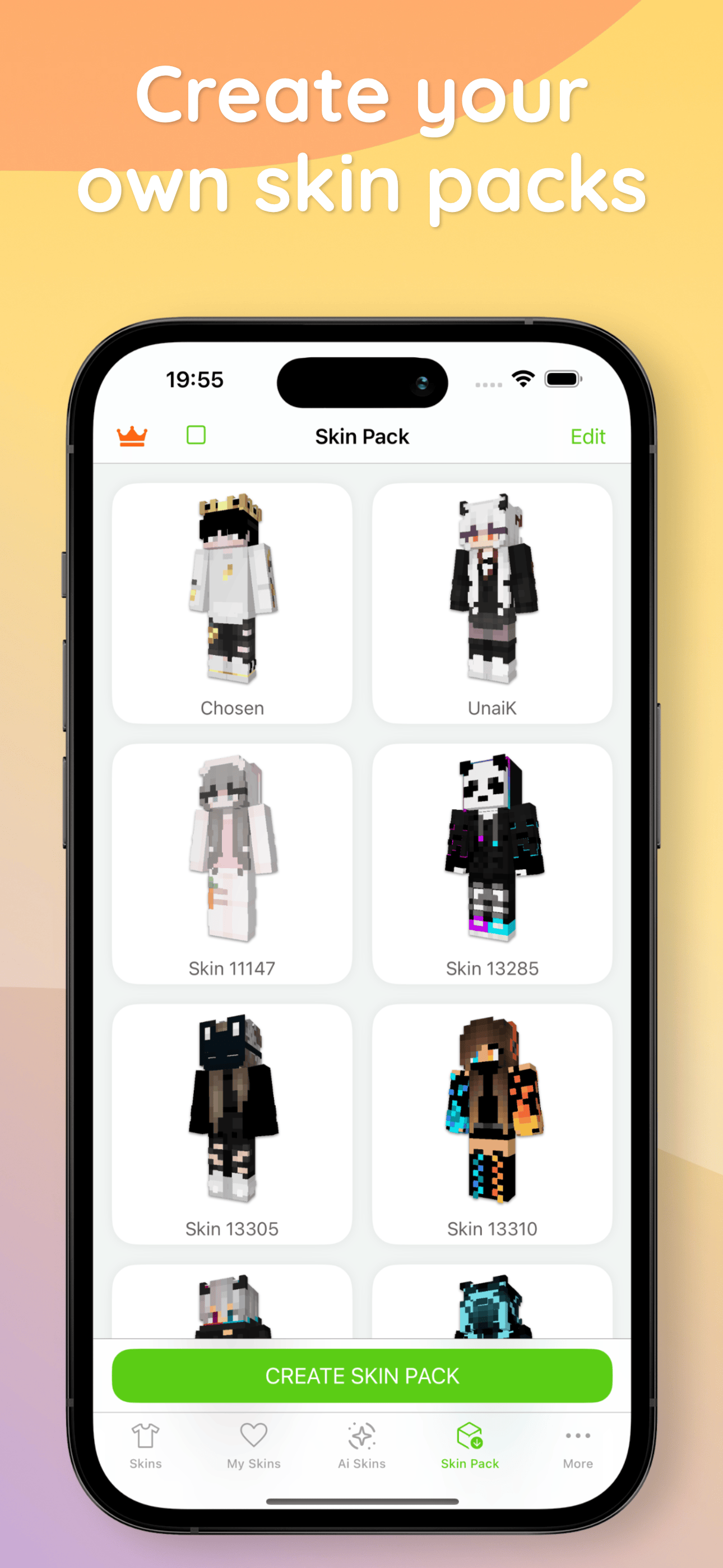 Create your own skin packs